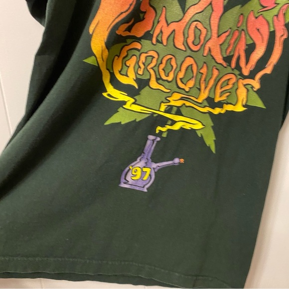 Vintage 1997 Smokin Grooves Band Tee Cypress Hill OutKast Concert Green Tour 97 - Picture 10 of 13